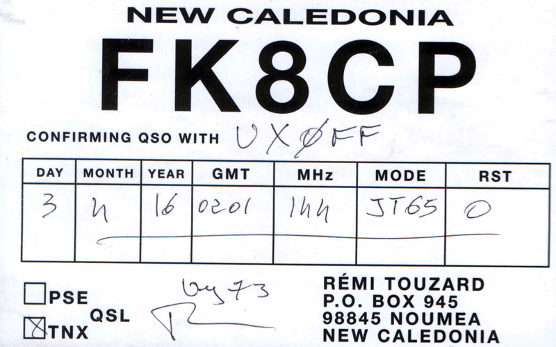 UX0FF: FK8CP on 2 meter band